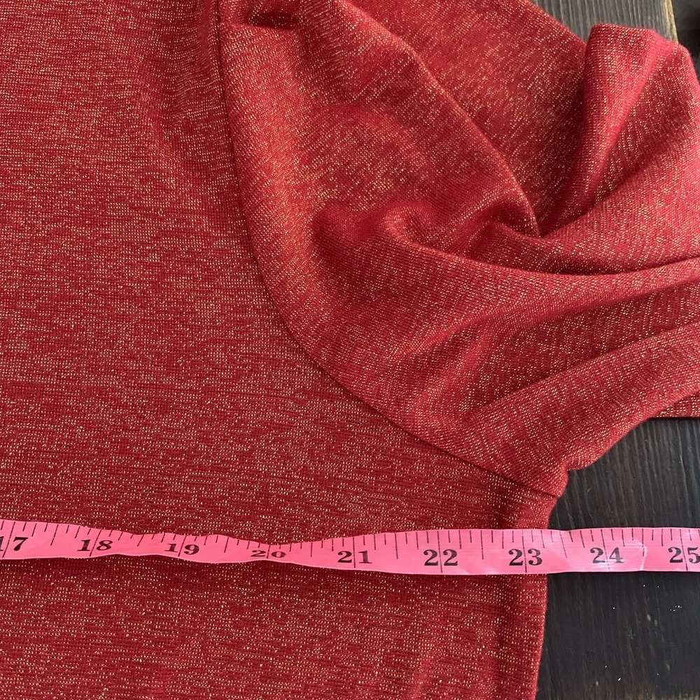 Liz Claiborne Blouse Caberet Red Gold Metallic Top Women Plus Sz XXL Holiday - Picture 5 of 7